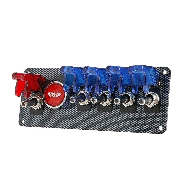 Riloer Racing Ignition Switch Panel Set, 12V 20A Universal 5-in-1