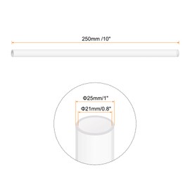Rebower 10" Clear Plastic Rigid Pipe 21mm x 25mm(0.8" x 1") Acrylic Tube Round Polycarbonate Tubing, [for Plumbing, Hydraulics, Aquarium, DIY]