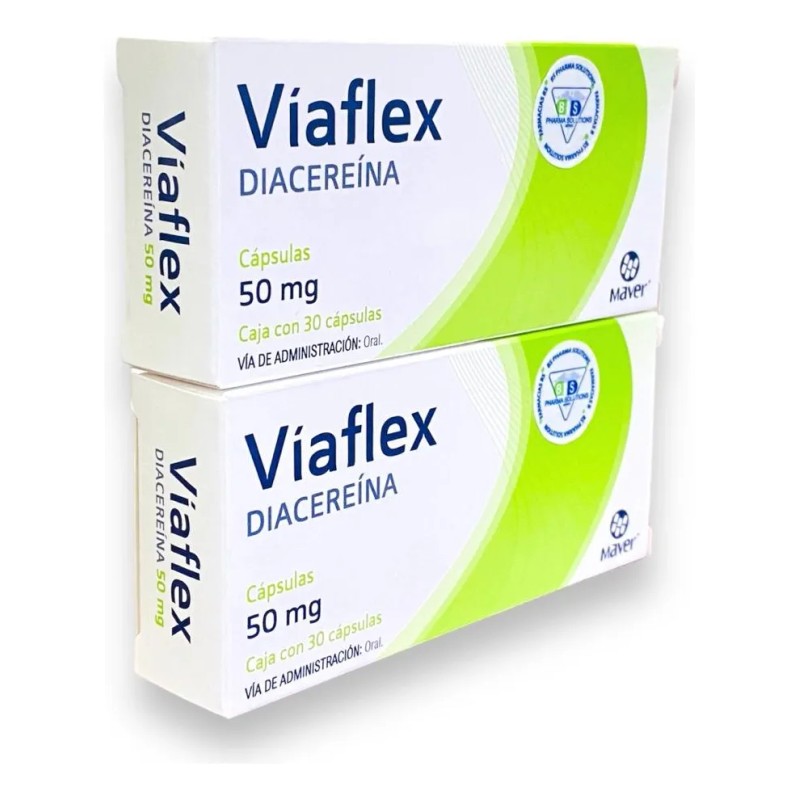 Dos Cajas De Víaflex Diacereína 50 Mg C/30 Caps Maver