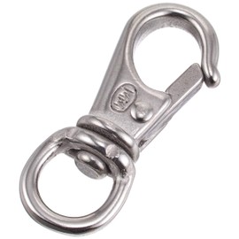 Stainless Steel Metal Fittings, Swivel Snap, Wire Diameter 0.1 inch (2.5 mm), Total Length 1.4 inches (37 mm), Working Load 11.2 lbs (5