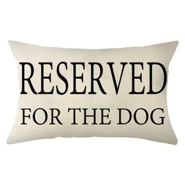 Ogiselestyle Reserved for The Dog Throw Pillow Covers, 12 x 20 Inch Dog Lover Cushion Case Decoration for Sofa Couch