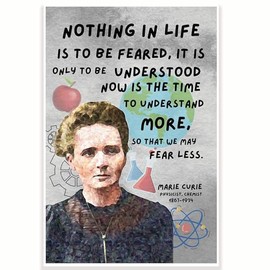 Nothing In Life Is To Be Feared Marie Curie Quote Classroom Poster - Science Class Poster - 12 x 18 Inch - Classroom Decor - Classroom Must Haves - Back To School Decor - CPS0702