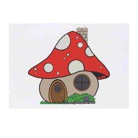 'Mushroom House' Temporary Tattoo - Water Resistant, Skin-Safe, Non-Toxic Transfer (TO00079767)
