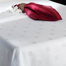 Egyptian 100% Cotton TABLECLOTH Damask Ivy Leaf Fine Table Linen Cloth Cover 70 x 70inch (178 x 178cm)