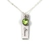 AJ's Collection Single Edge-Hammered Personalized Charm Necklace. Customize Sterling Silver