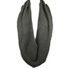 Bowbear Solid Color Warm Winter Knit Infinity Scarf, Black Gray