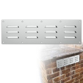 FOROIRON Stainless Steel Venting Panel for Grill Accessory Stainless Steel Vent Cover Grill Vent for Masonry Fire Pits and Outdoor Kitchen, 15" by 4-1/2"