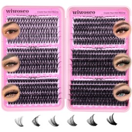 wiwoseo Lash Clusters 600pcs Natural Lashes Clusters Eyelash Clusters DIY Lash Extensions Wispy Individual Eyelashes Natural Look Lashes for DIY at Home (30D+40D+50D+60D+80D+100D, 10-18MM)