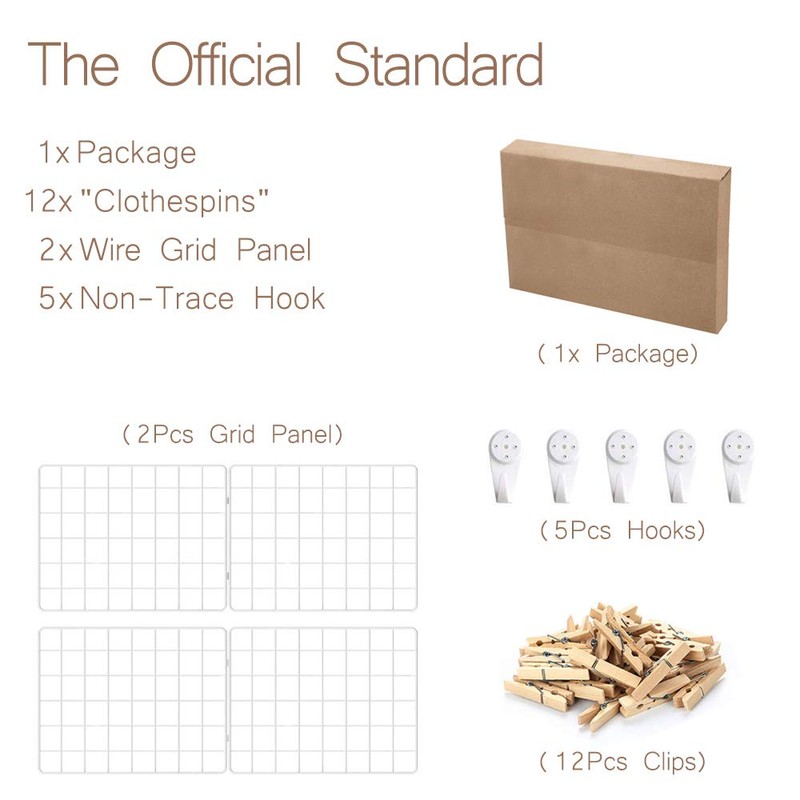 Kakivan Wire Wall Grid Panel for Photo Display, DIY White