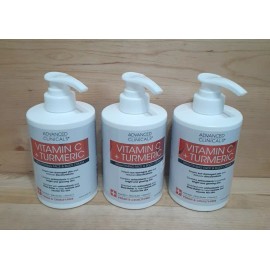 Advanced Clinicals 3 JUGS: Advanced Clinicals Vitamin C + Turmeric Brightening Face Body Cream 15oz