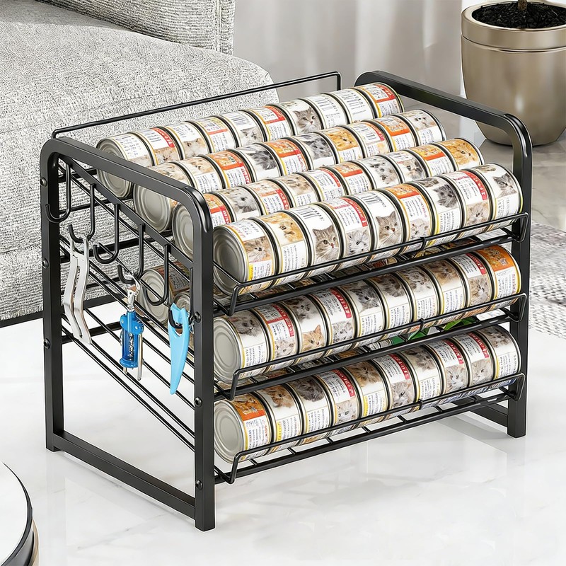 Iron Cat Food Container, Can Organizer for Pantry, Pet Food