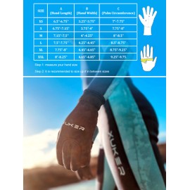 XUKER Water Gloves, 3mm & 5mm Neoprene Five Finger Warm Wetsuit Winter Gloves for Scuba Diving Snorkeling Paddling Surfing Kayaking Canoeing Spearfishing Skiing (3mm-Black, S)