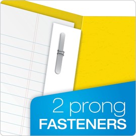 Oxford 57709 Twin Pocket Folders,w/Fstnrs,11-Inch x8-1/2-Inch,25/BX,Yellow