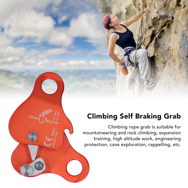 Climbing Rope Grab Aluminum Alloy Self Locking 8‑13mm Climbing Rope