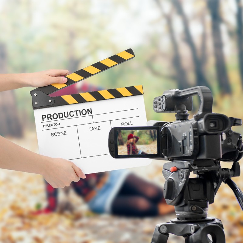 30x25CM Acrylic Clapperboard Director Movie Film BuiltIn Magnet Photography Action
