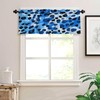 NeuKim Valance for Windows Blue Leopard Print Kitchen Curtains Valances