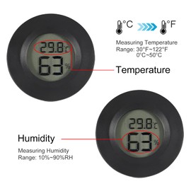 DWEII 2PCS Mini Hygrometer Thermometer Electronic Digital Humidity Meter Gauge Monitor LCD Display Indoor Temperature Sensor with Fahrenheit Celsius