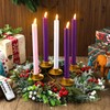 Suncalla 6 Pcs Christmas Advent Wreath with 5 Advent Candles