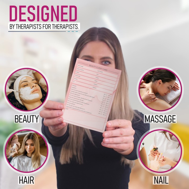 Beauty Client Cards A6 Size - Salon and Therapist Customer