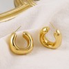 Chunky Hoop Earrings Gold Plated Lightweight Thick Earrings for Women,