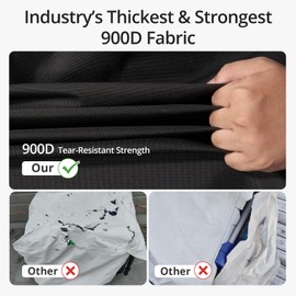 QH.HOME 2025 Upgrade 900D Heavy Duty Thicken Fabric Universal Generator Cover Waterproof 25Lx24Wx21H inch,with Central Adjustable Buckle for Most Generators 3000-5000 Watt, Black