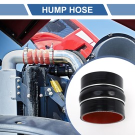 X AUTOHAUX 1 Set 80mm/3.15" 76mm/2.99" Length Black Red Car Silicone Hose with Clamps Hump Hose Coolant Hose Universal