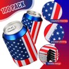 100 Pack American Flag Beer Can Cooler Sleeves 4th of