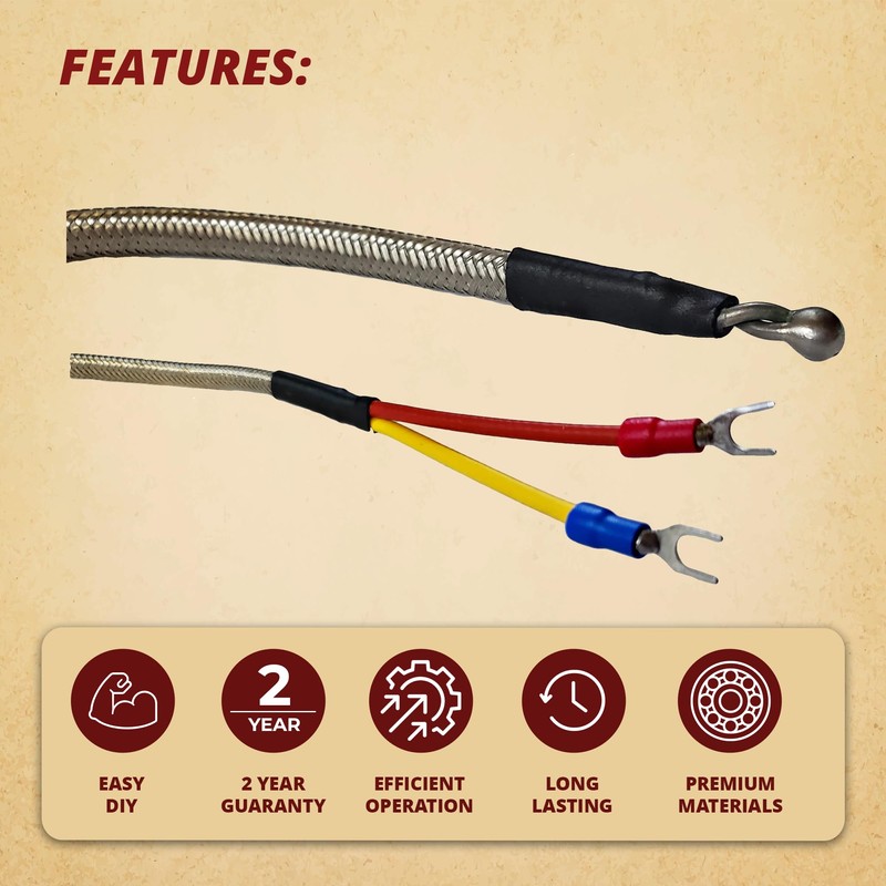 QuadraFire Replacement Thermocouple for 800, 1000, 1100i, 1200, 1200i Pellet