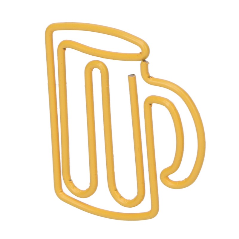 100Pcs Cute Paper Clips Yellow Cup Style Strong Metal Exquisite