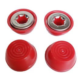 Quadrapoint Hub Cap compatible with Popular Red Wagon Brand Plastic & Folding Wagons 7/16" RED (NOT for Wood or Steel Wagons) (red)