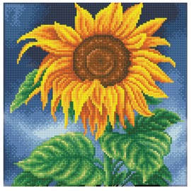 DIAMOND ART BY LEISURE ARTS Sunflower, 12"X12", Intermediate Diamond Painting Kits for Adults - Diamond Art Kits a Relaxing Creative Craft Kit with Gems