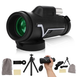Rongon 25x50 High-Power Monocular Telescope with Smartphone Adapter Tripod and Portable Bag, BAK-4 Prism and FMC Lens Monocular-Perfect for Bird Watching, Hunting, Hiking, Camping