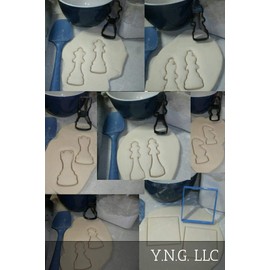 CHESS KIT PIECES CHECKERBOARD SQUARE KING QUEEN KNIGHT BISHOP PAWN ROOK GAME BOARD CHECKMATE SET OF 7 COOKIE CUTTERS 3D PRINTED MADE IN USA PR1249