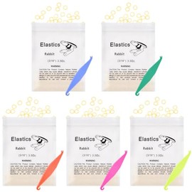 OFFCUP OFFCUP Orthodontic Elastic Bands, 500pcs Dental Rubber Traction Bands, Orthodontic Elastic Rubber Bands with 5pcs Elastic Placer for Braces for Dentist Braids Braces Teeth Gap (Rabbit 3/16")