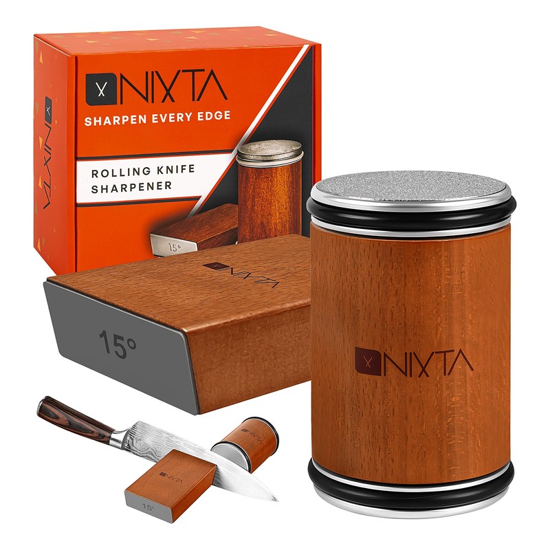Nixta Rolling Knife Sharpener Kit – 3-Stage Manual Knife Sharpener