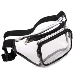 Women's Transparent Waist Fanny Pack Belt Bag Travel Hip Bum Small Purse Chest, black