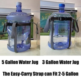 3 Gallon Glass Carboy Easy-Carry Straps,3 Gallon Plastic Water Jug,Bottle Protector, Adjustable and Strong for Easy, Safe, Secure Lifting, Moving, Carrying, Fit 2 to 4 gallon, gray, cotton, No Carboy