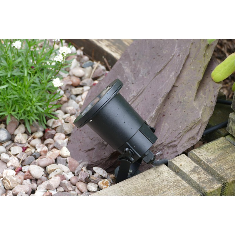 Knightsbridge Garden GU10 Spike Light, Aluminium, Black