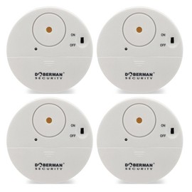 Yihiro Ultra Thin Window Door Security Alarm, Intrusion Prevention, Vibration Sensor Alarm, White, Alarm Machine, Security Goods (Set of 4)
