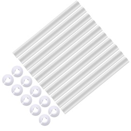 10 Pcs Radiator Pipe Covers White, Pipe Cover 200 X 15mm Snap On Radiator Cover 15mm Piping Protection Thickened Thermal Sleeve