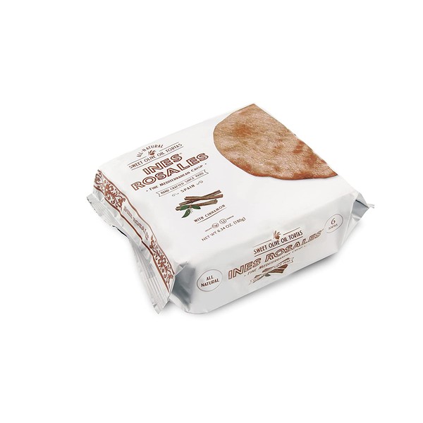 Ines Rosales Cinnamon Sweet Olive Oil Tortas ( Pack of 2 ) (Tortas Aceite con Canela) 6.34 Oz (180 g) pack, contains six Fine Mediterranean Crisps (Tortas) individually wrapped