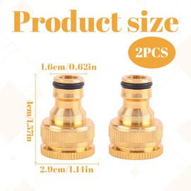 Yiirin 2 Pcs Brass Outdoor Tap Connector,Tap to Hose Connector UK,3/4 & 1/2 Inch Garden Hose Connectors,Outside Tap Hose Connector for Kitchen Faucet Hosepipe Outdoor Hosepipe Fittings