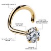 2mm Cubic Zirconia 14K Yellow Gold Nose Ring Twist Screw