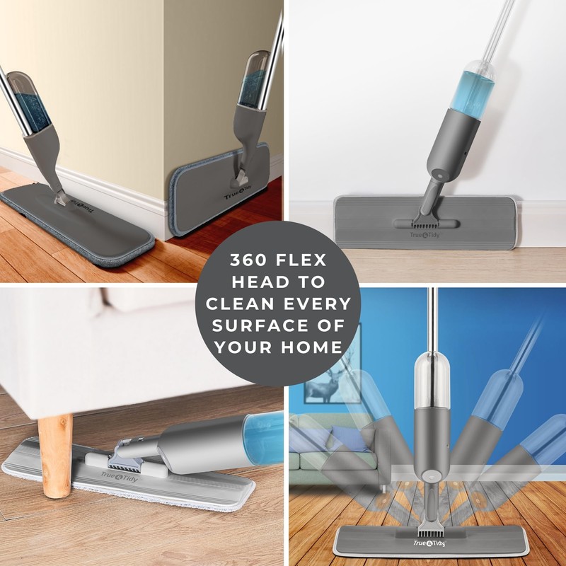True & Tidy® SPRAY-250 Multi-Surface Spray Mop with Refillable Water