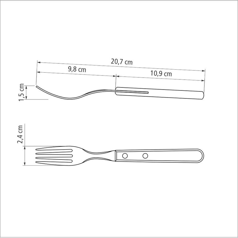 Tramontina Table Fork Polywood Long 8" Dark Dishwasher Safe Made