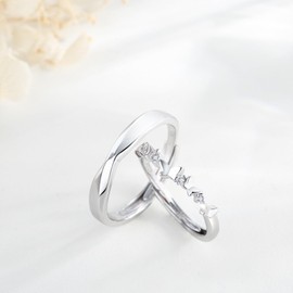 Love/Infinity/Butterfly Couple Rings 925 Sterling Silver Partner Rings Engagement Ring Pair Rings Adjustable Partner Rings Gift For Him And Her, Sterling Silver