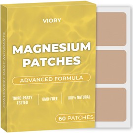 Magnesium Patches (Pack of 60) - 100% Natural Patch for Women and Men - with Calcium - Muscle and Bone Support, Calming - Enhanced Formula