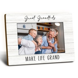 Foyoulame Great Grandkids Photo Frame 4x6, Grandchild Wooden Picture Frame, Great Grandma Gifts, Great Grandparents Picture Frame, Great Grandma Grandpa Decorative Photo Frames for Table Desk Decor