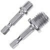 2Pcs Silver Electric Drill Accessories Outer Hexagon Conversion Rod M10+M14
