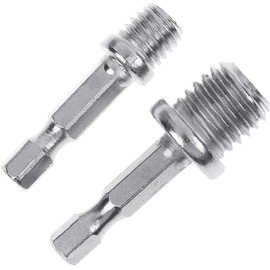 2Pcs Silver Electric Drill Accessories Outer Hexagon Conversion Rod M10+M14 Woodworking Hex Socket Adapter Converter Impact Power Drill Sockets Adapter Setsdrill Chuck Hex Shank Converter Accessories